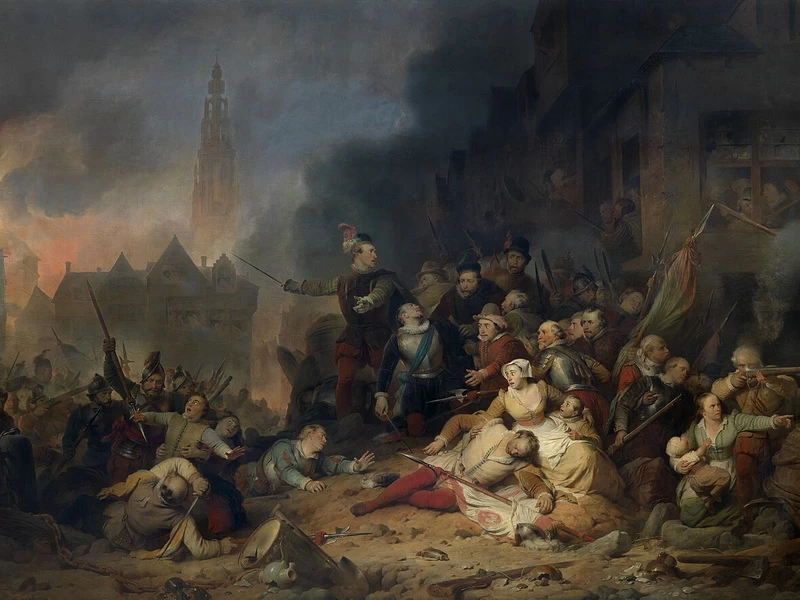 1792-Ferdinand de Braekeleer - La furia spagnola ad Anversa